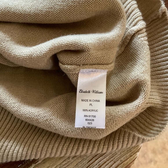 Elisabeth Williams Sweater Large Tan Acrylic - Picture 4 of 7
